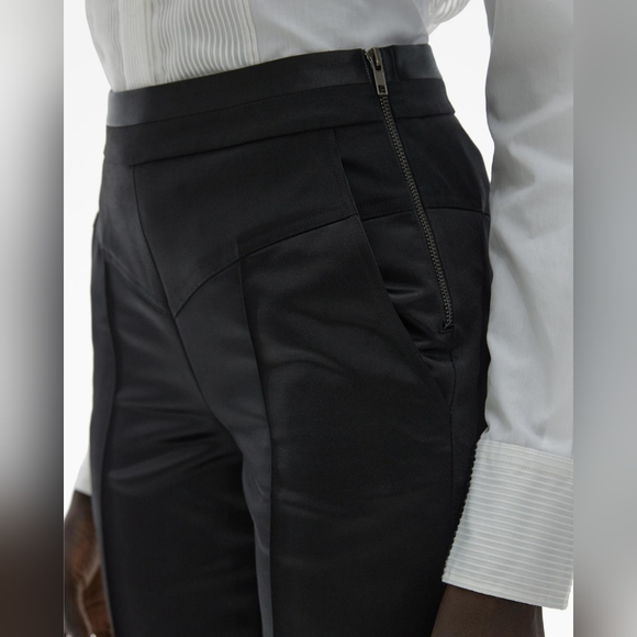 Helmut Lang Tux Satin Pant in Black - Picture 6 of 16